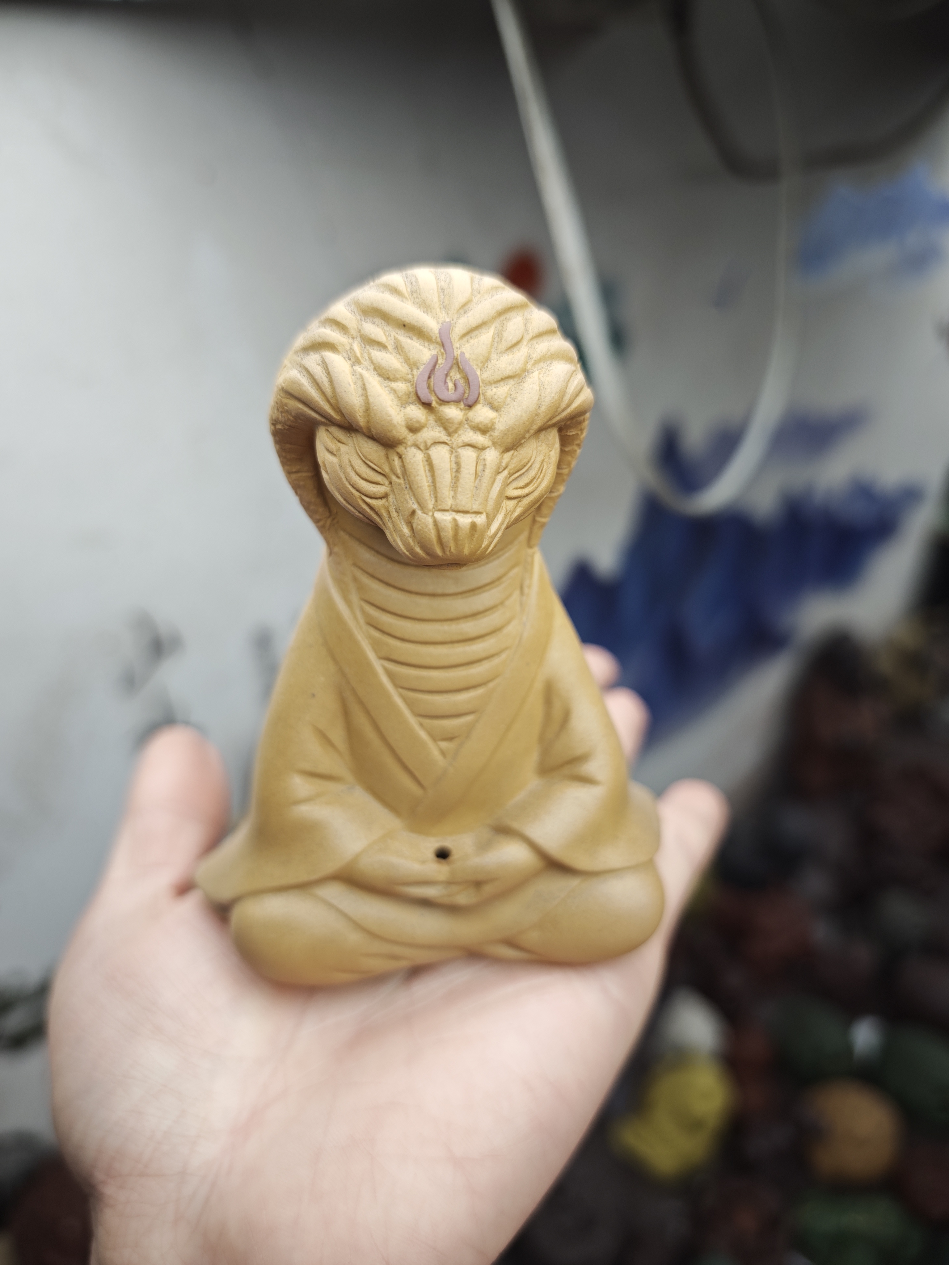 宜兴紫砂段泥蛇仙
