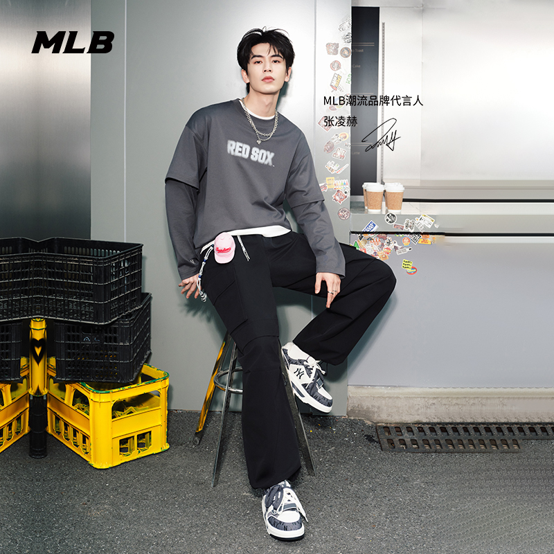 MLB官方 张凌赫同款男女厚底满印老花百搭学长鞋25新款M25NSXP02