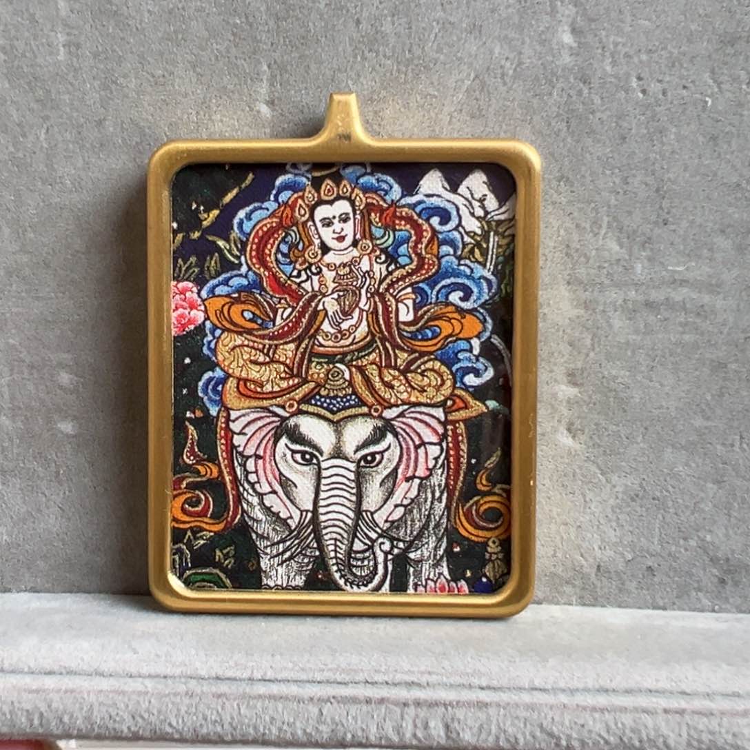 吊坠G**Y单面普贤卡芯唐卡