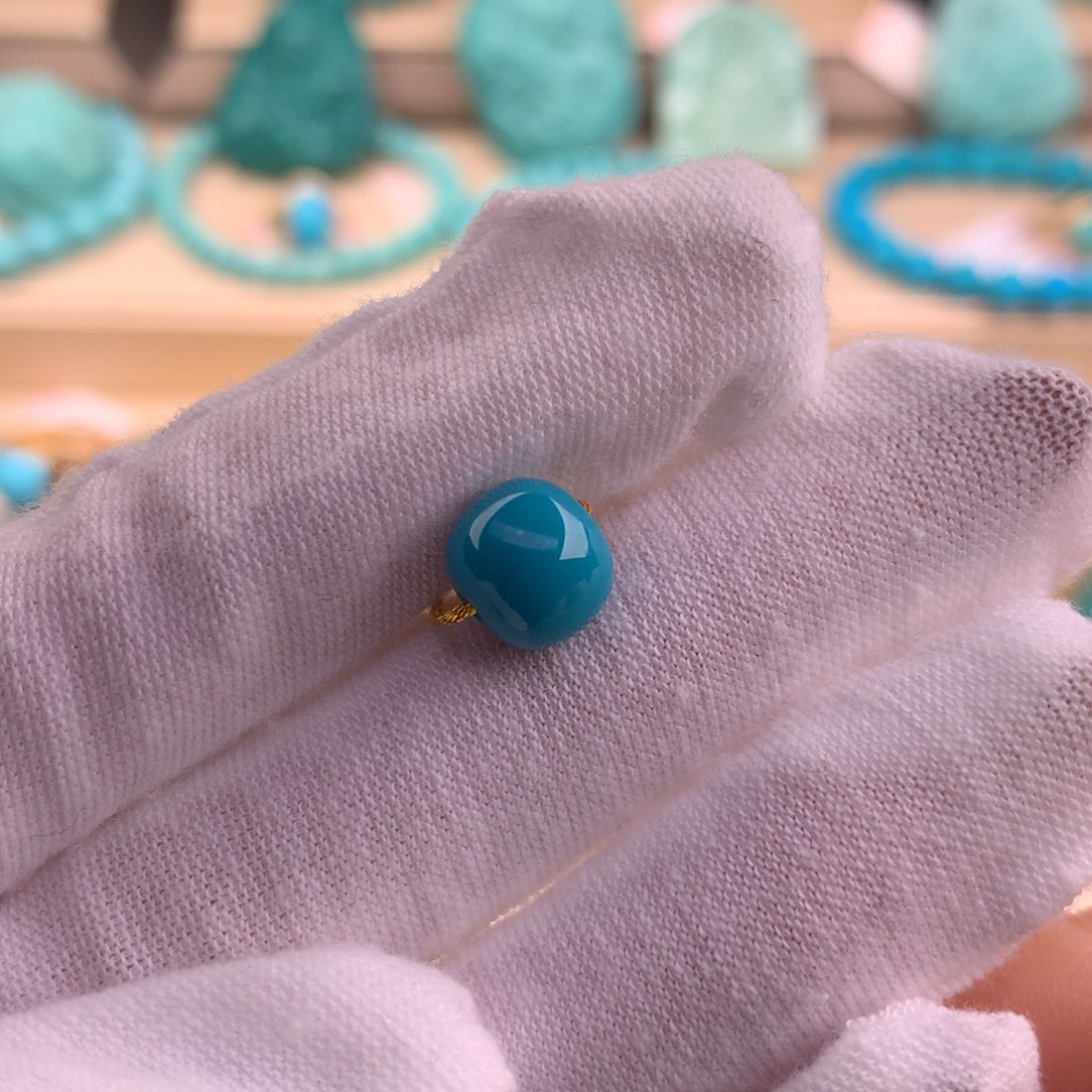 绿松石珠宝奇石未镶嵌8.8*7.8mm