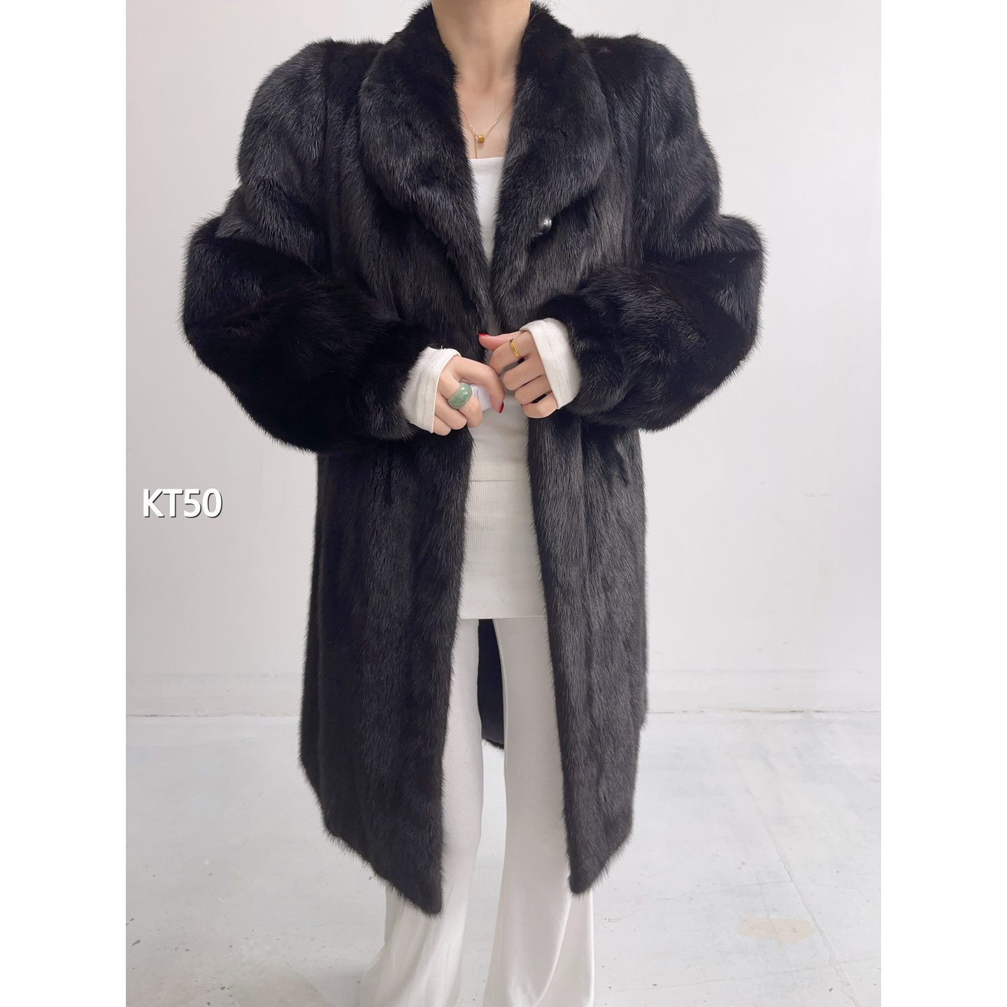 【KT50】M 茶黑色长款全抽水貂毛（肩42胸106衣92袖62）42050