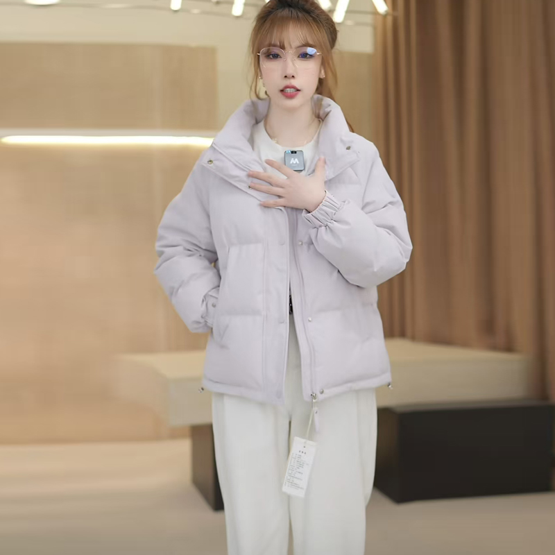 y白鹅绒羽绒服加厚显瘦白搭保暖宽松洋气短款立领简约时尚外套