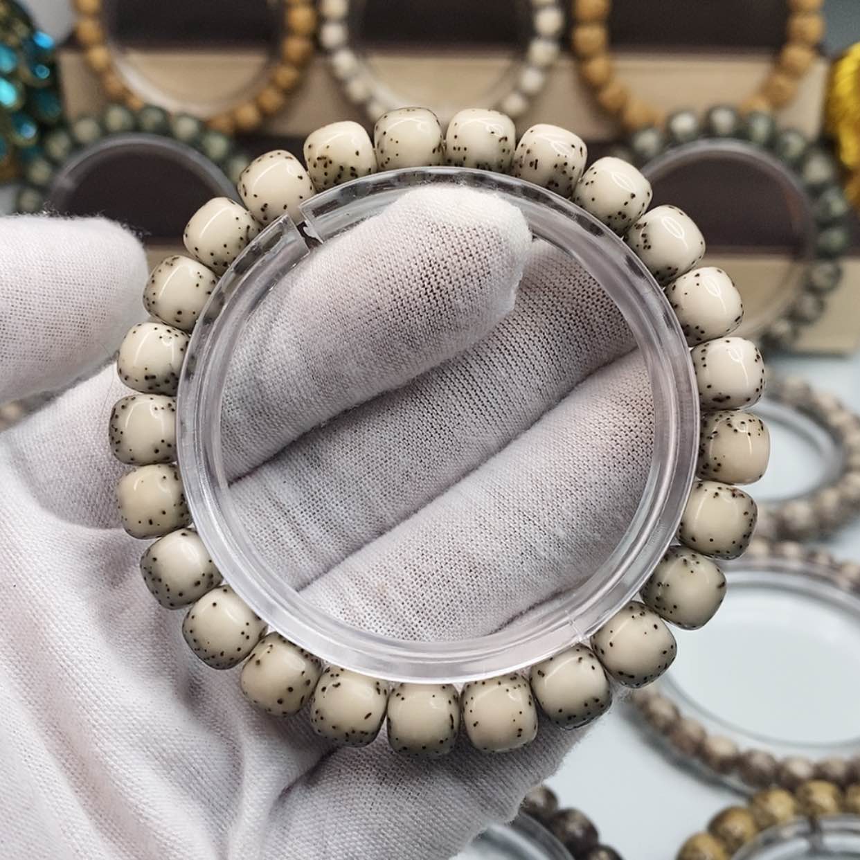 【闪购商品】星月菩提手串一物一图原生态同枝糯冰半壁留白河豚