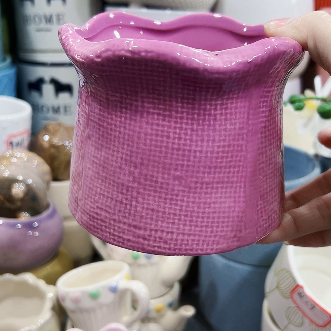 有孔外贸尾单陶瓷花盆凑单10米包邮