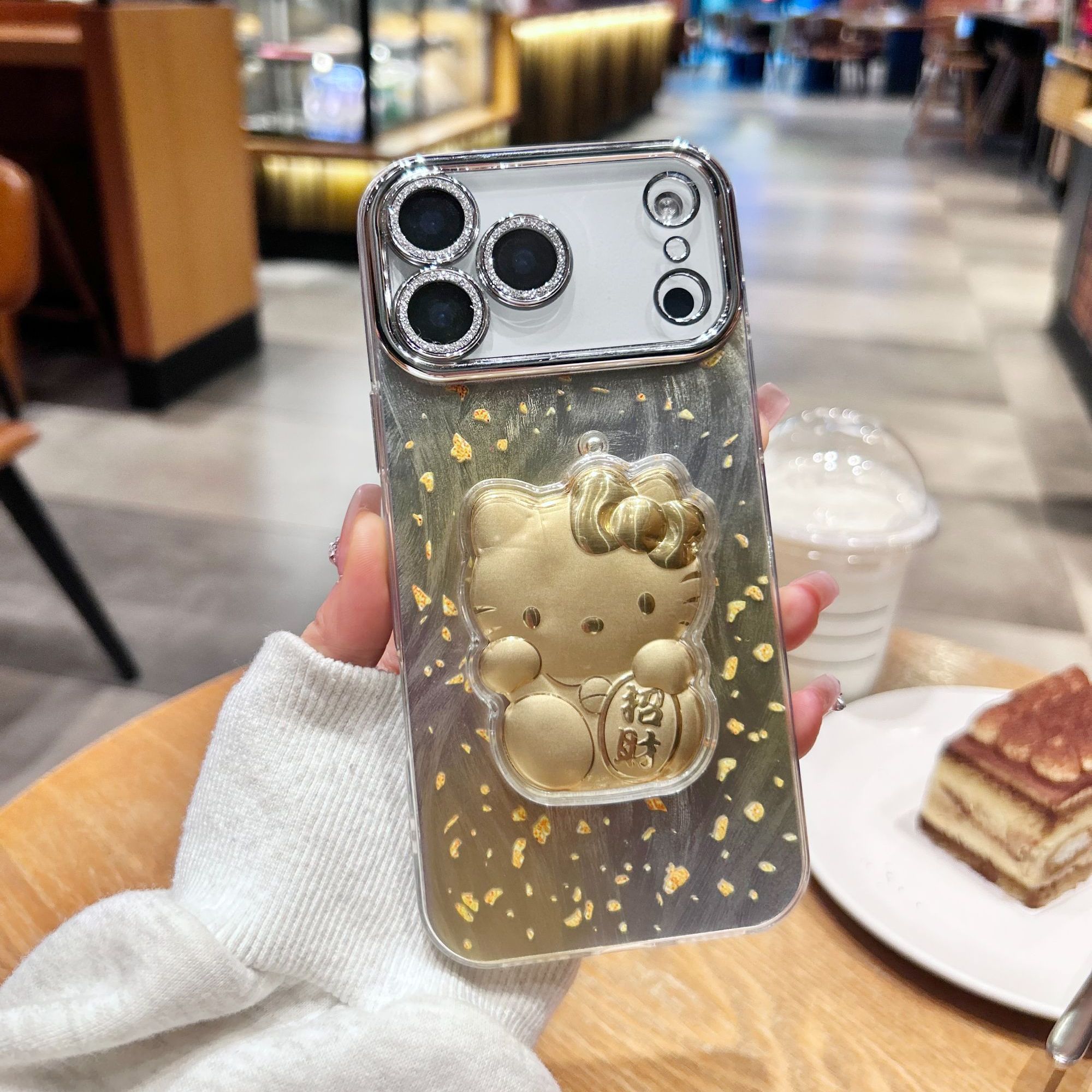 招财kt猫库洛米女款适用苹果17/16滴胶手机壳iPhone15/14软13/12