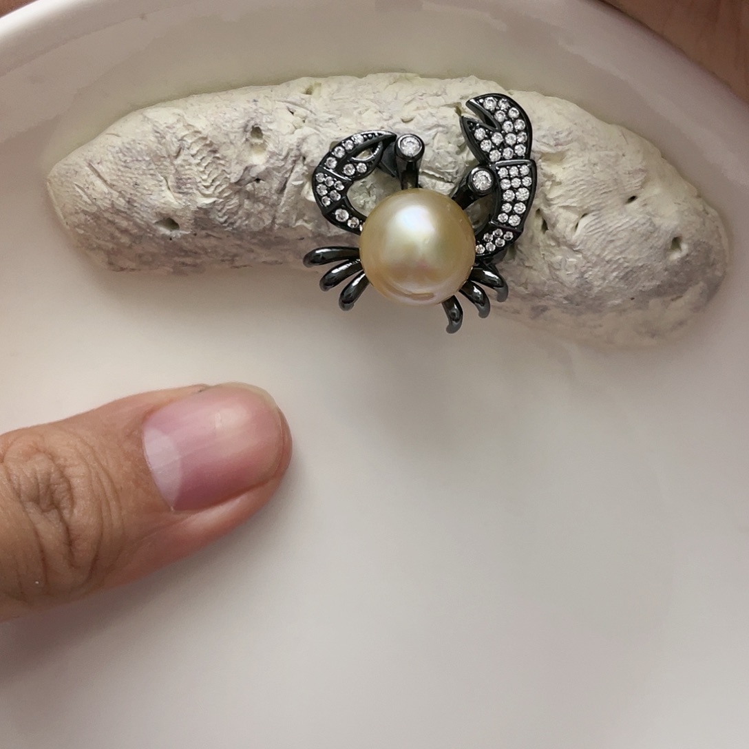 海水珍珠吊坠(不含链)银S925镶嵌