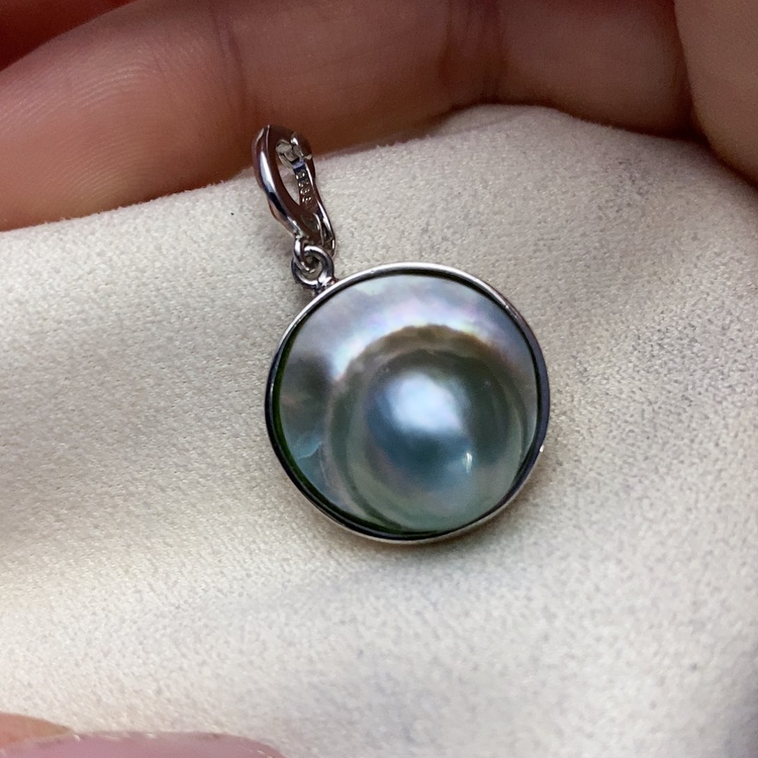 【闪购商品】拼合珍珠（马贝珠）颈饰银S925镶嵌