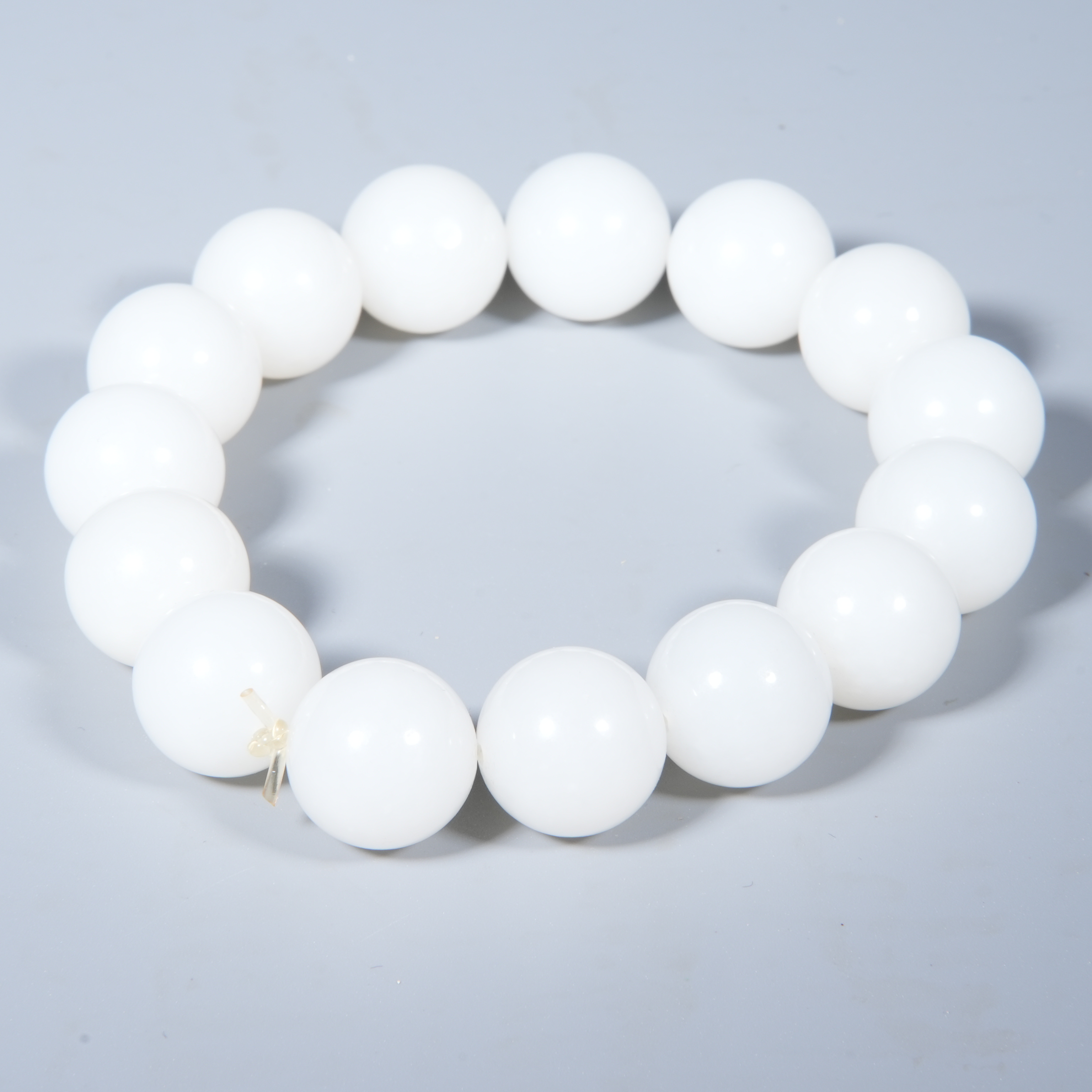 Tgz08 清代 和田一级白玉圆珠手串