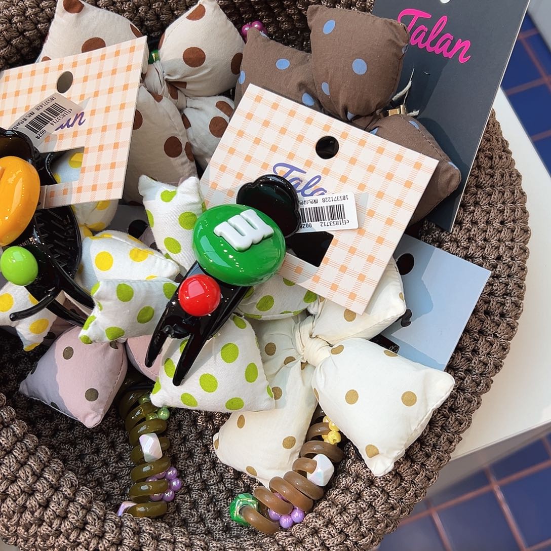 布艺铁合金绿色高马尾抓