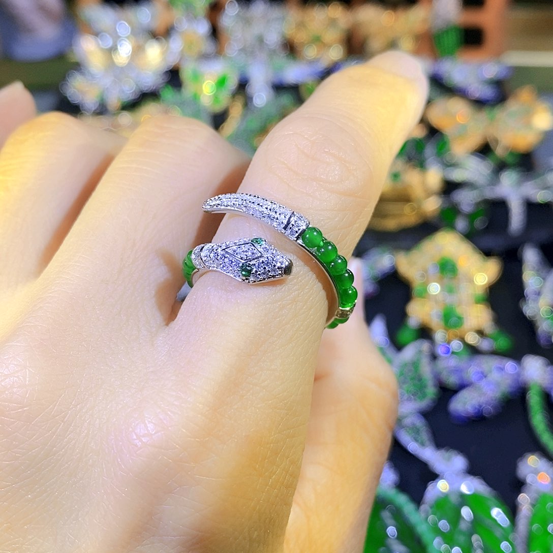 吊坠(不含链)银S925镶嵌翡翠