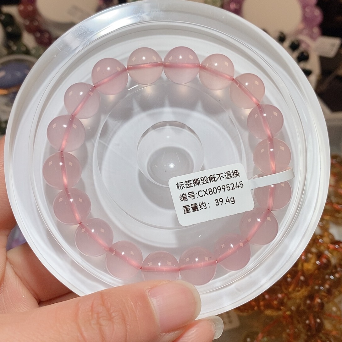 水晶手链未镶嵌J粉水晶手链