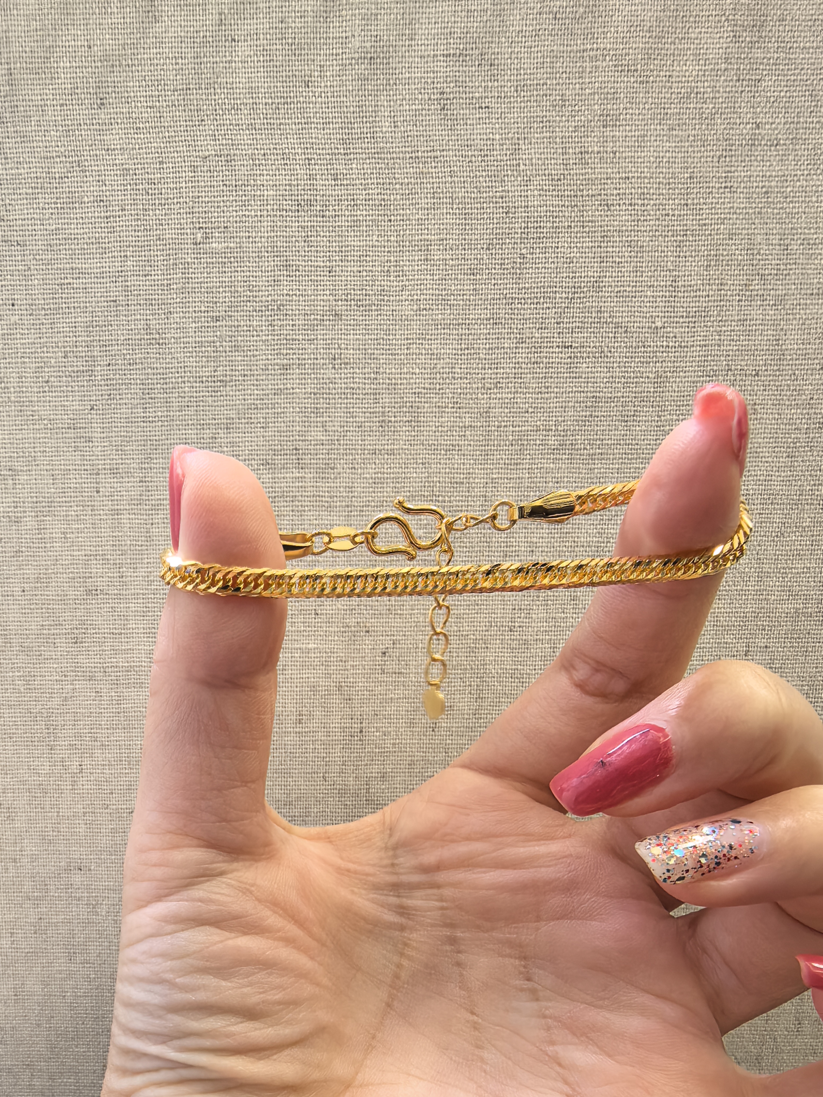 喜平手链足金999黄金手链@SL014