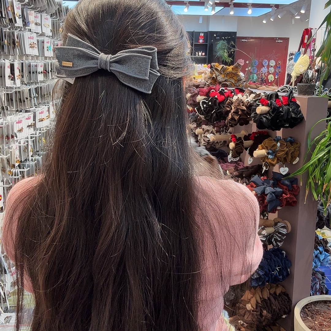 布艺铁合金灰色弹力夹90