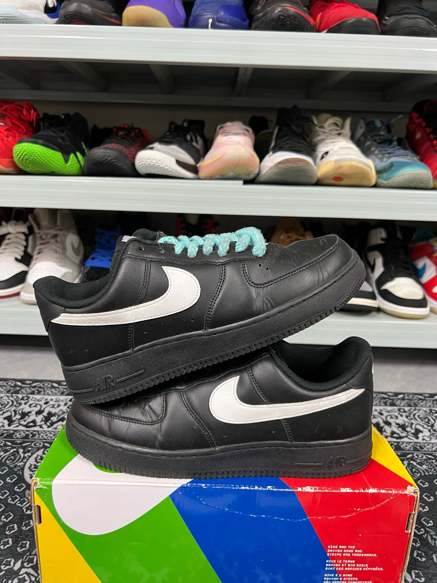 90新 maje 42.5码/af1黑白休闲鞋/二手正品/右脚鞋底一点瑕疵