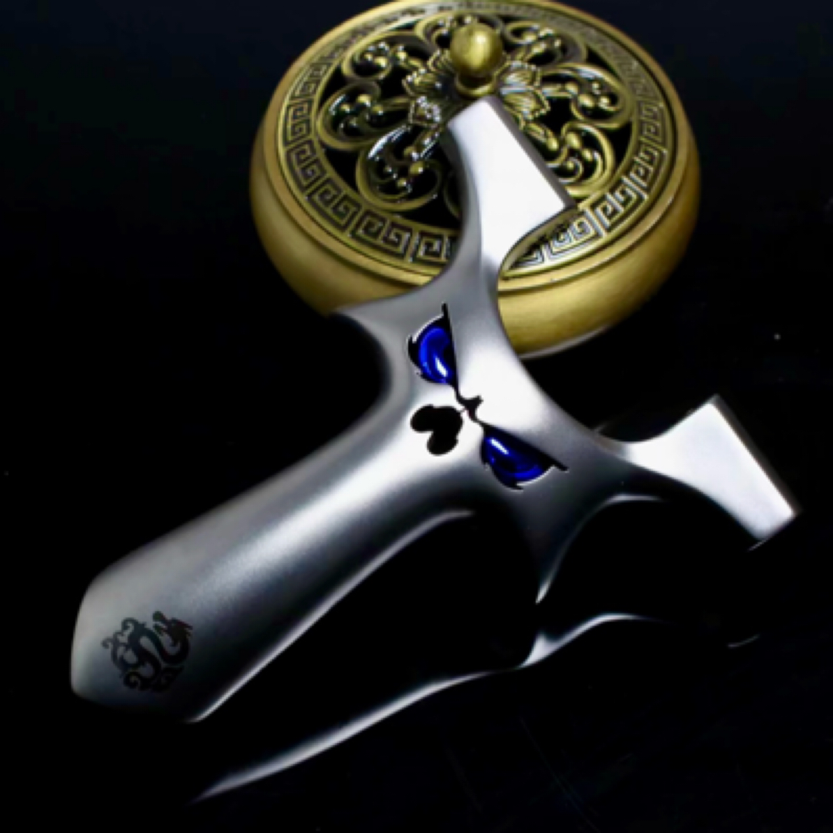 [火狼正品]新款弹弓630不锈钢龙齿快压扁皮高精度小恶魔怪兽重炮