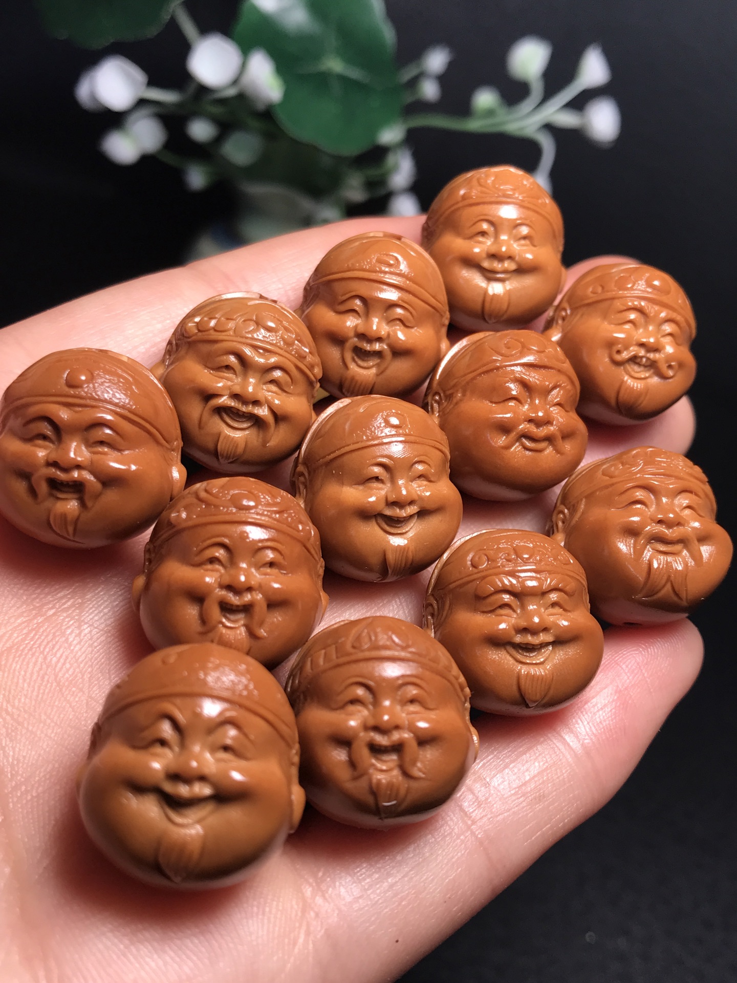 精工财神头老铁核近正圆核雕文玩手串