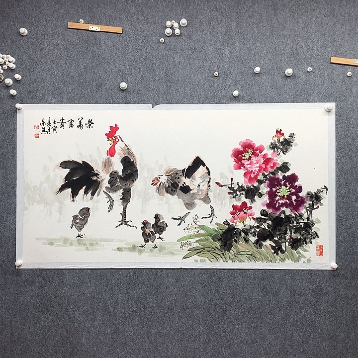 纸本手绘国画作品定制