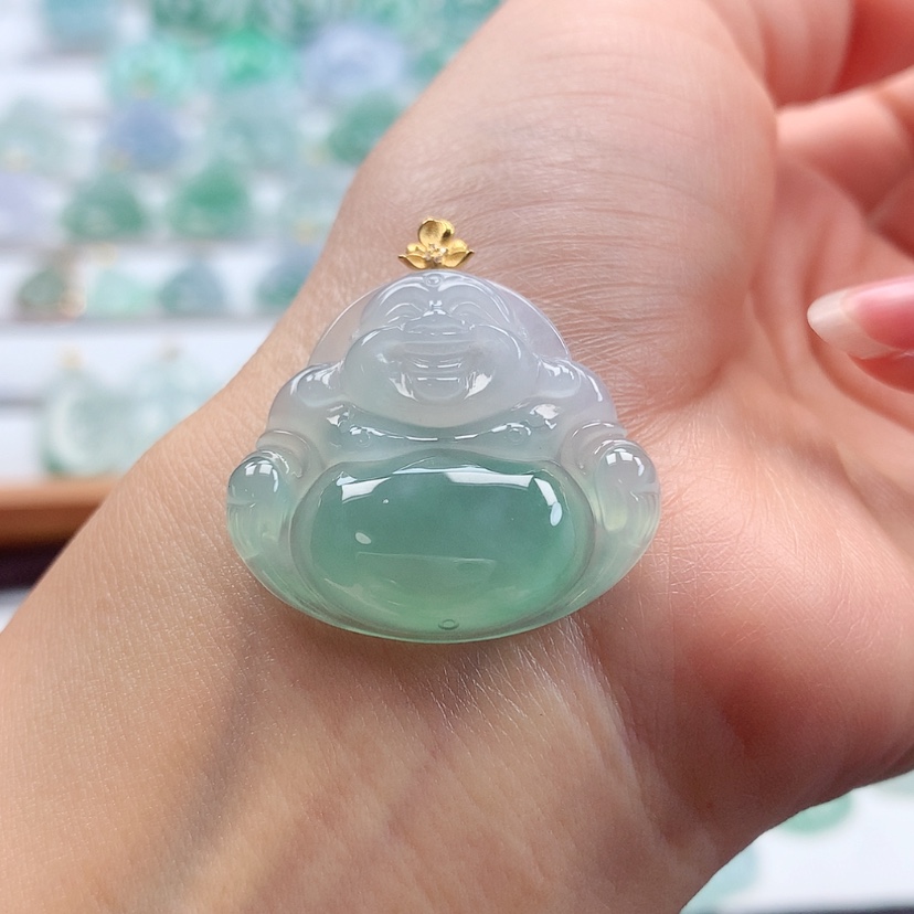 【闪购商品】翡翠吊坠(赠链)18K金镶嵌