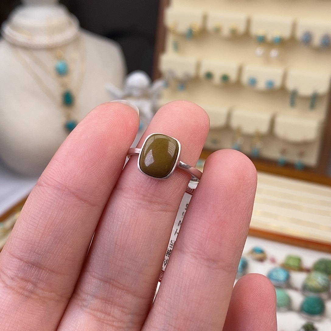 绿松石戒指银S925镶嵌