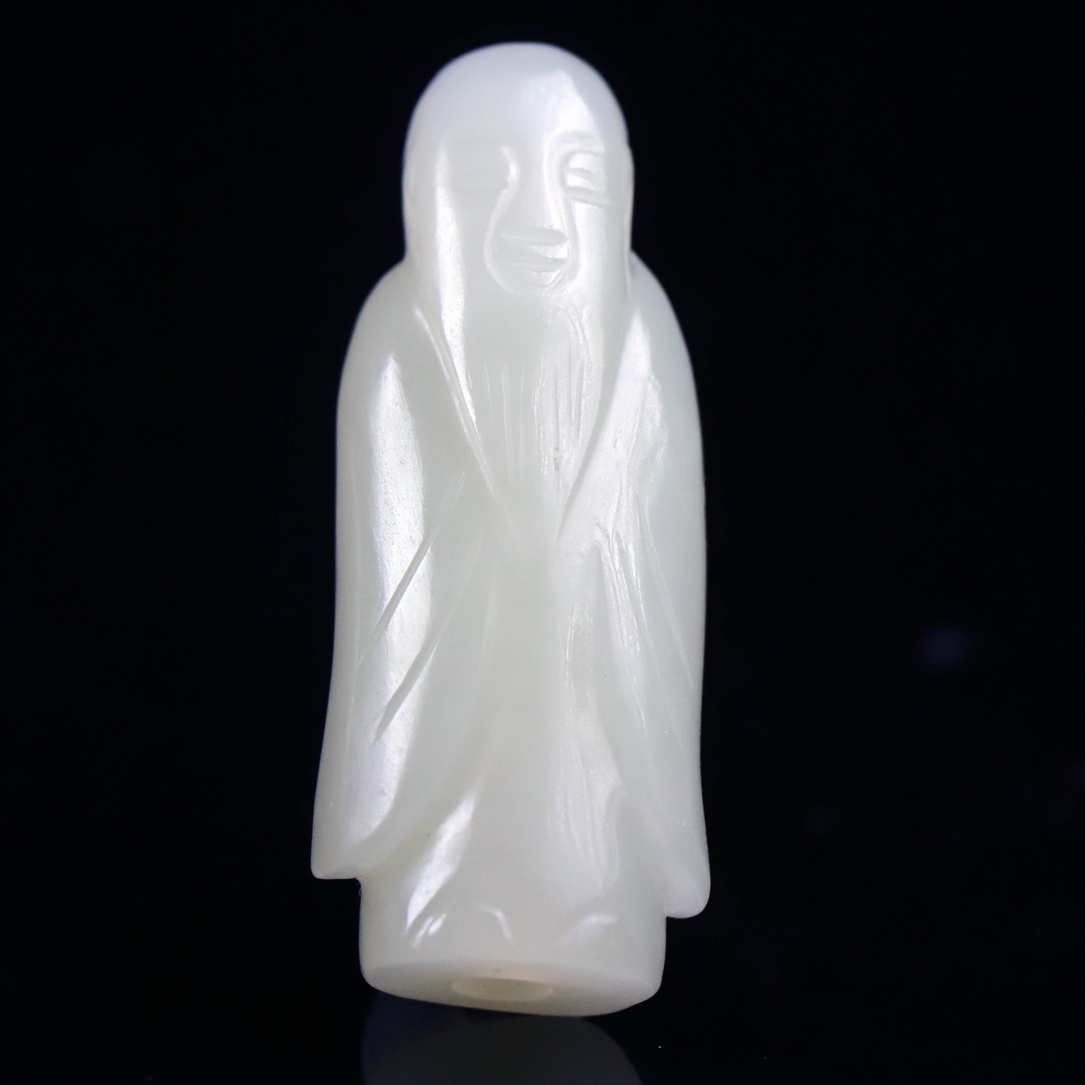 清代和田玉寿星花件-CS