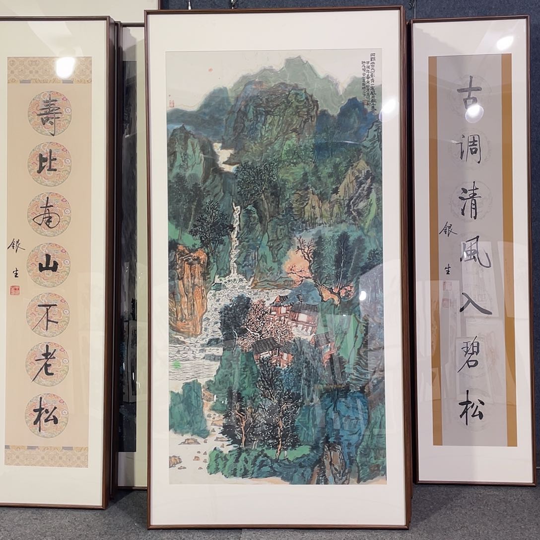 国画手绘画带框发货