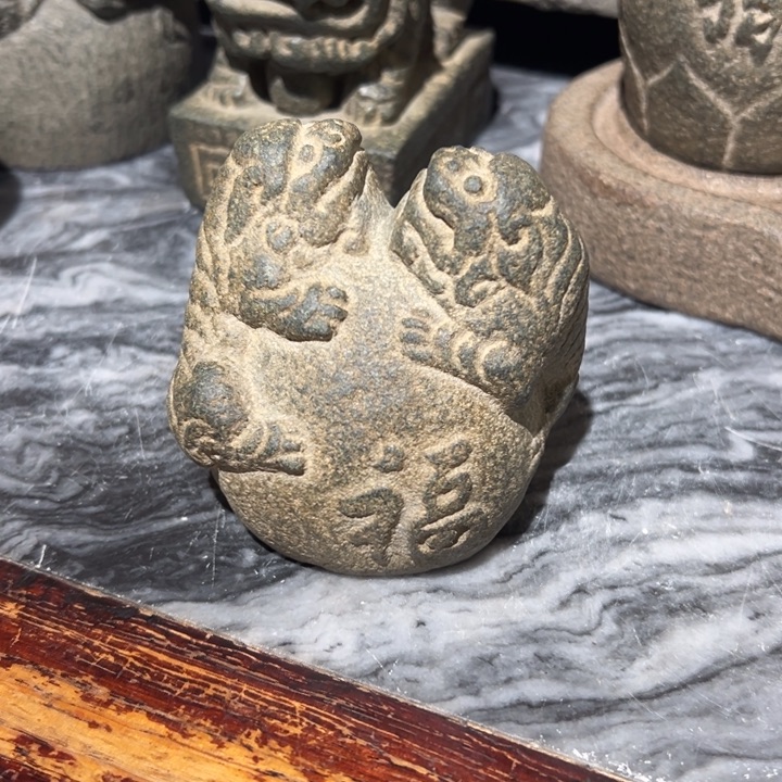 石材哥*宝双狮镇纸福建青石