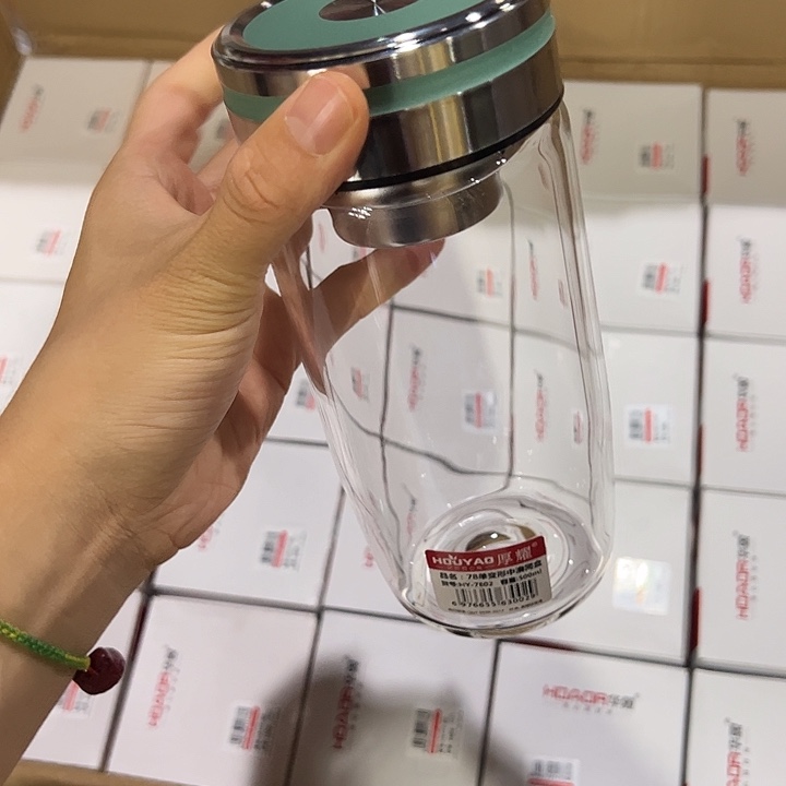厚耀单层烫手玻璃杯500绿色玻璃杯鹅蛋呗