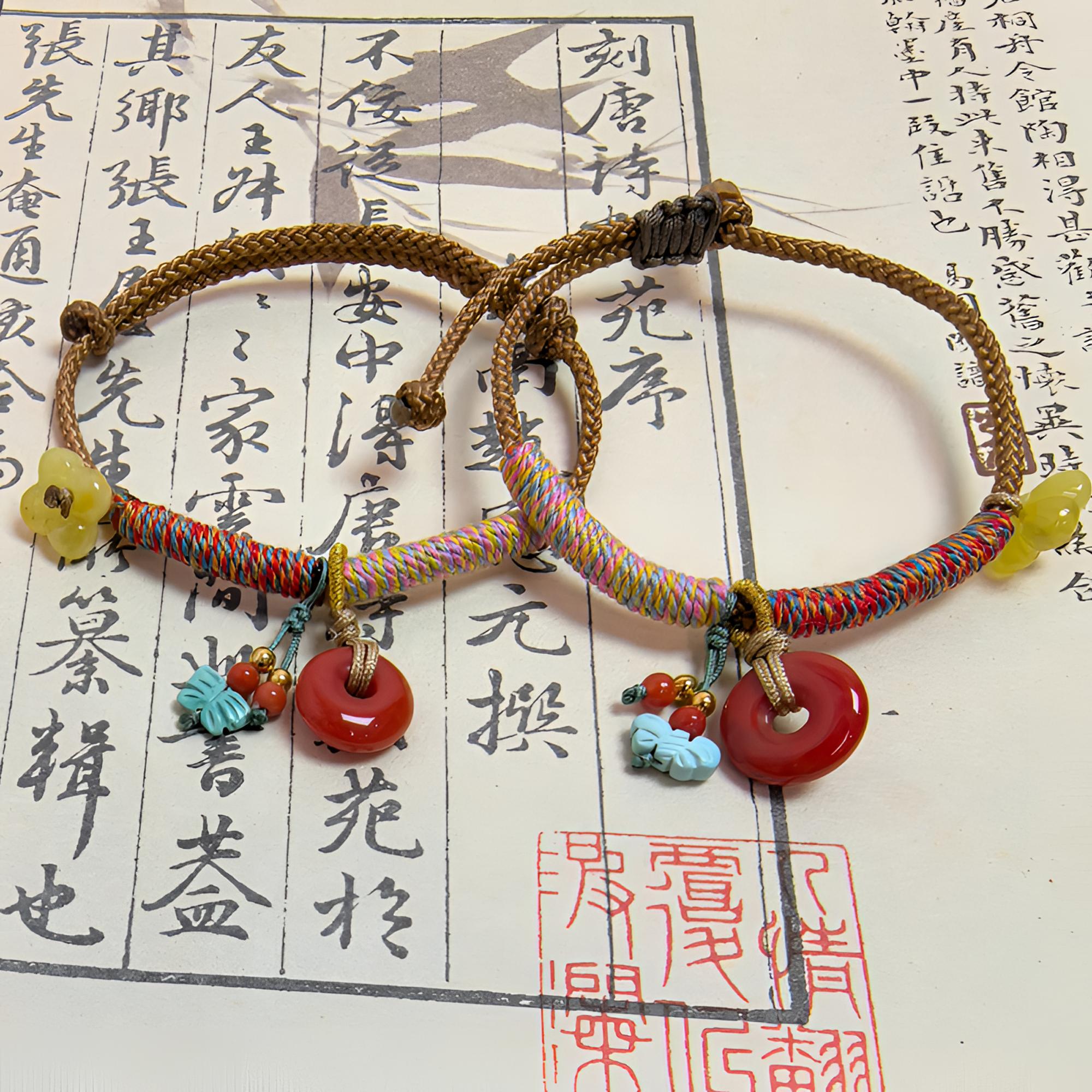 【蜜语】原矿天然南红平安扣手绳（多样性发一）