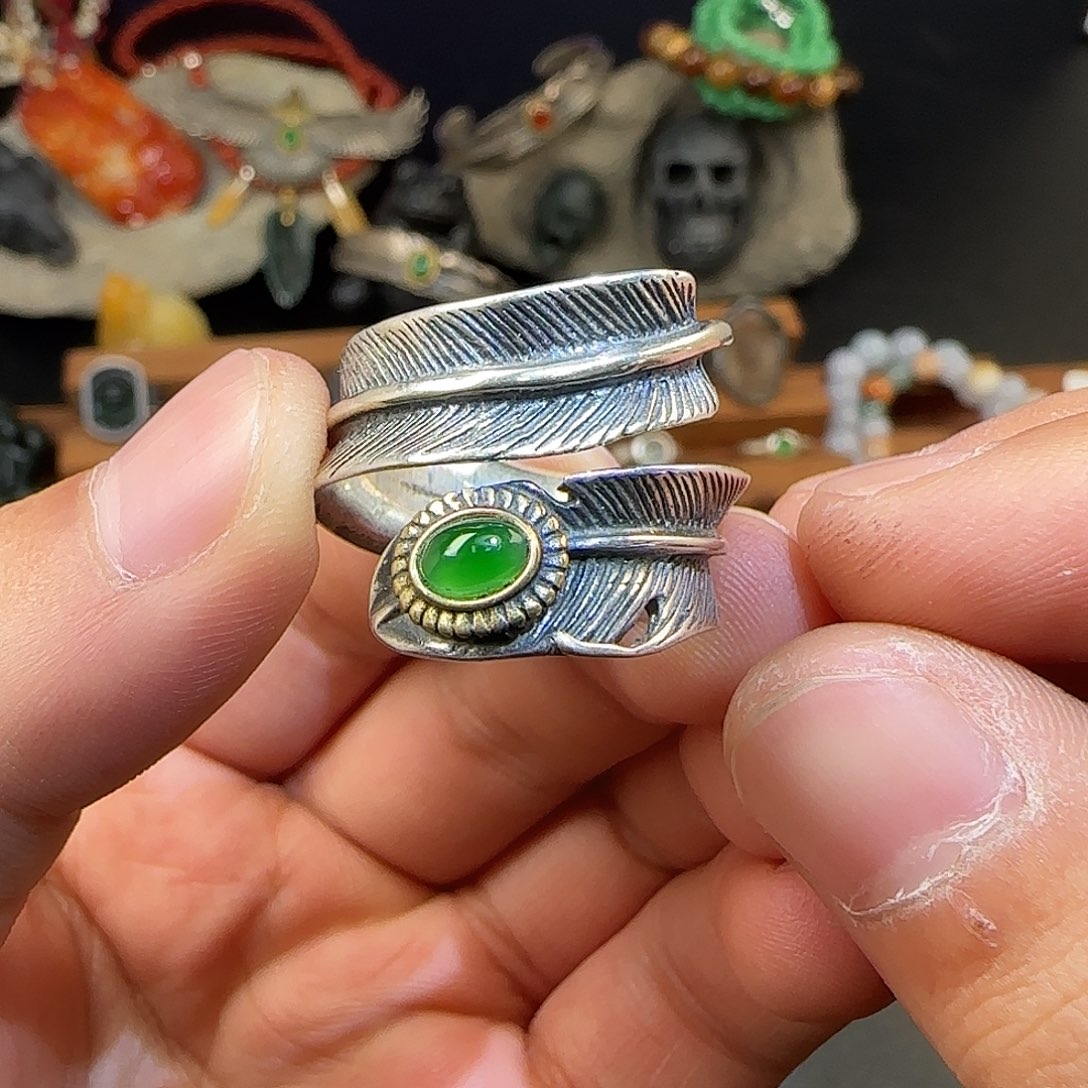 小****翡翠银S925镶嵌戒指