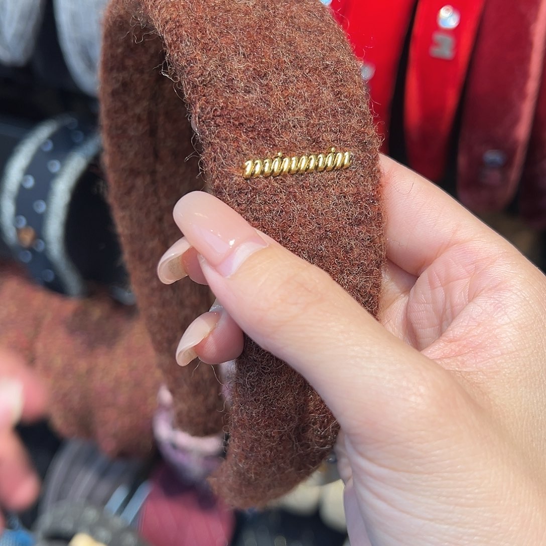 布艺铁合金咖色发箍