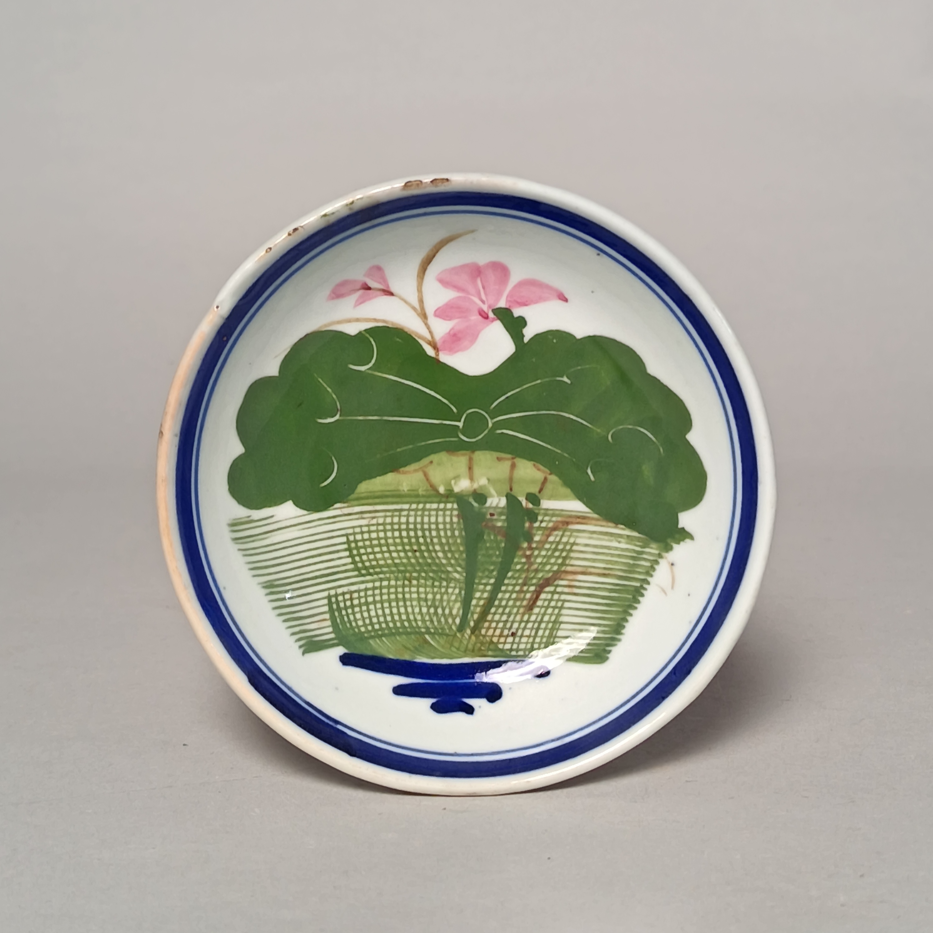 【010021887】民国 釉下三彩荷花盘