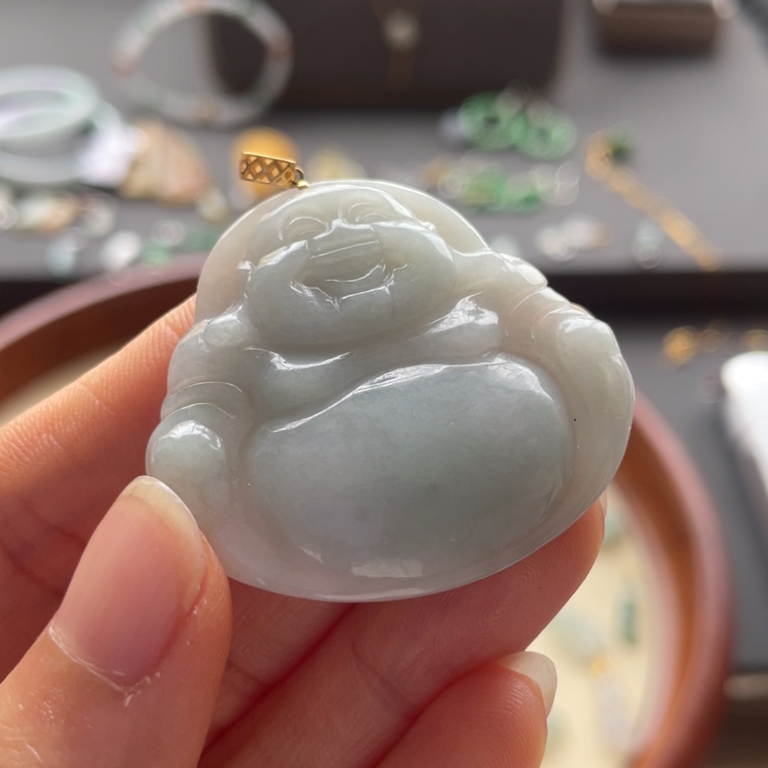 翡翠18K金镶嵌颈饰福利不退