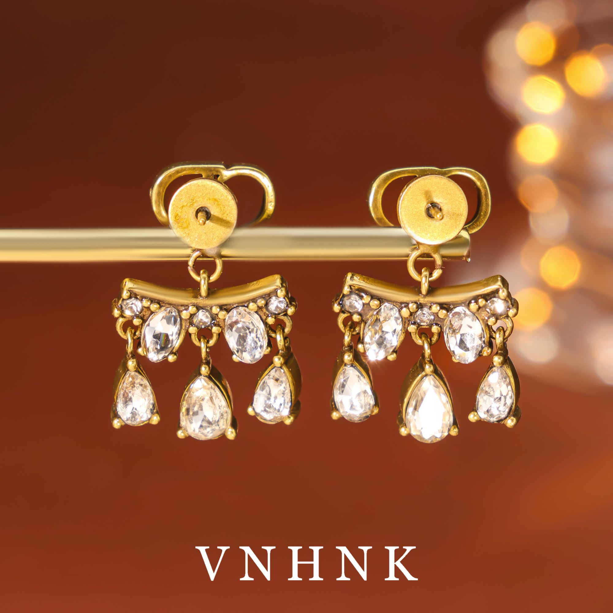 铜合金合成锆石耳饰 美可儿   G417   古铜色简约时尚耳环