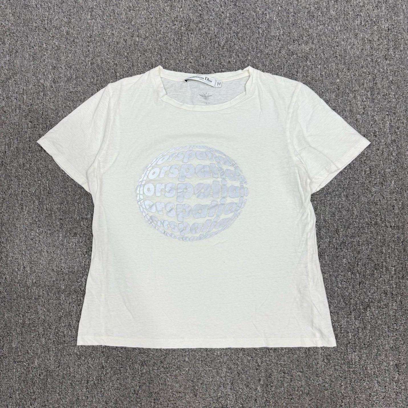 95新 DIOR/迪奥 16109422 nz Dior迪奥 白色地球仪短袖 M码95新