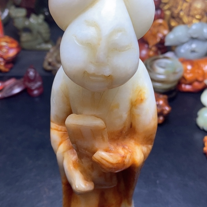 白玉菩提吊坠摆件