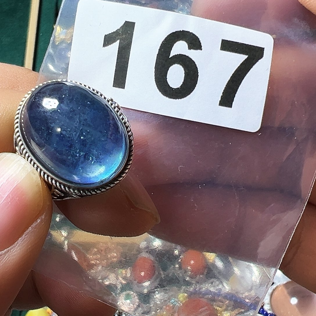 海蓝宝石戒圈银S925镶嵌马*梅