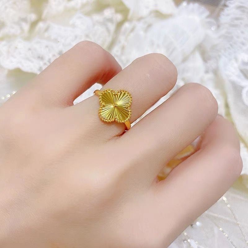 合金开口四叶草合金戒指/指环