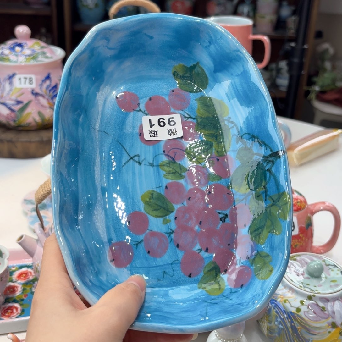 景德镇手绘高温釉下彩陶瓷茶具