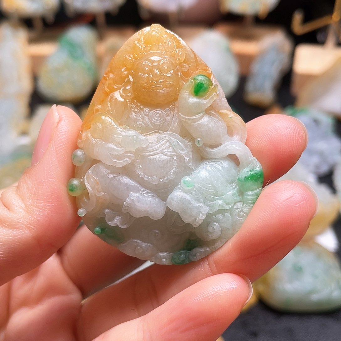 定制翡翠未镶嵌黄财神