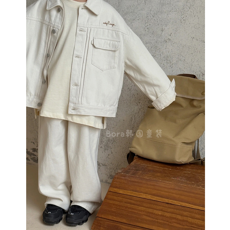 [B26]波拉bora韩国男女儿童套装中大童翻领轻薄牛仔外套潮