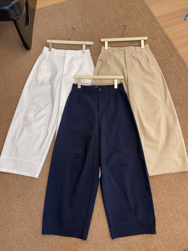 JOJO 高腰显瘦休闲九分阔腿裤小个子夏季百搭直筒宽松长裤