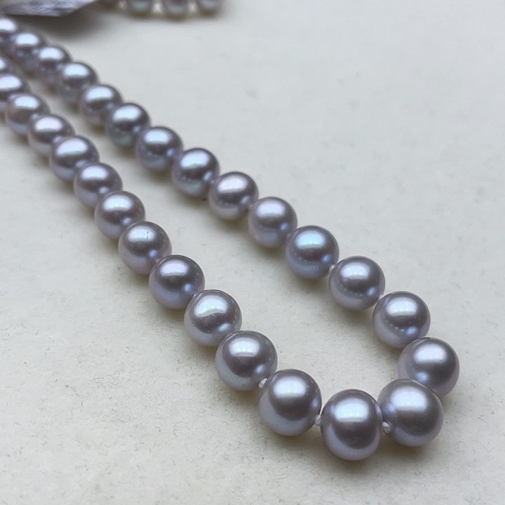 淡水珍珠项链银S925镶嵌8极光炫蓝