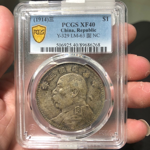 一路银源PCGS XF40 五彩老包浆深打三年大头 6268