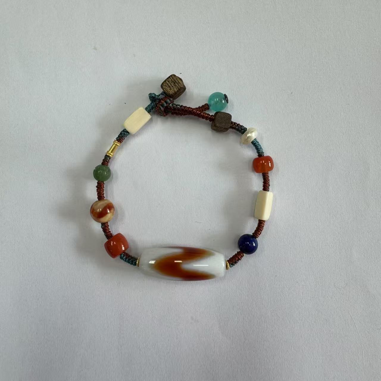 天然虎牙玛瑙珠珠手链设计款多宝手串—多样性发其一