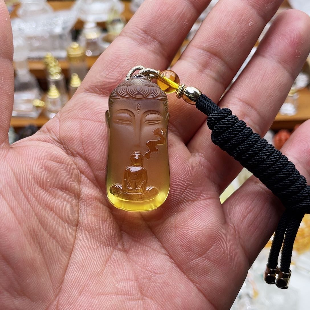 水晶颈饰未镶嵌东***寺吊坠