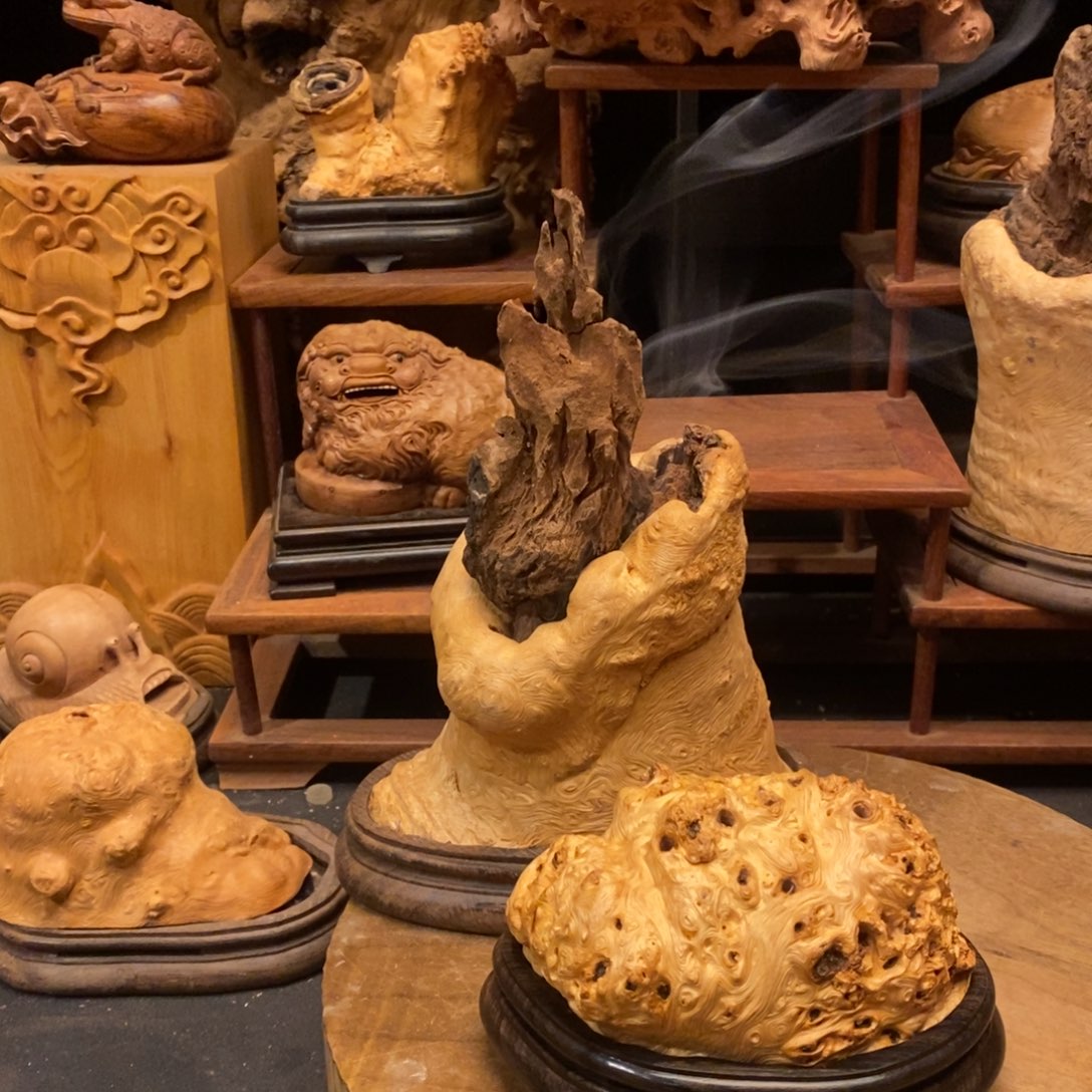 小***4荔枝木随形两个香炉