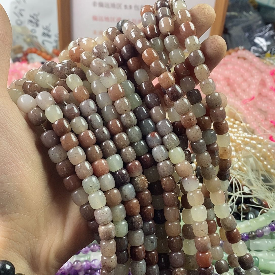 玛瑙/玉髓珠宝半成品未镶嵌一条天然8mm深色紫罗兰苹果珠