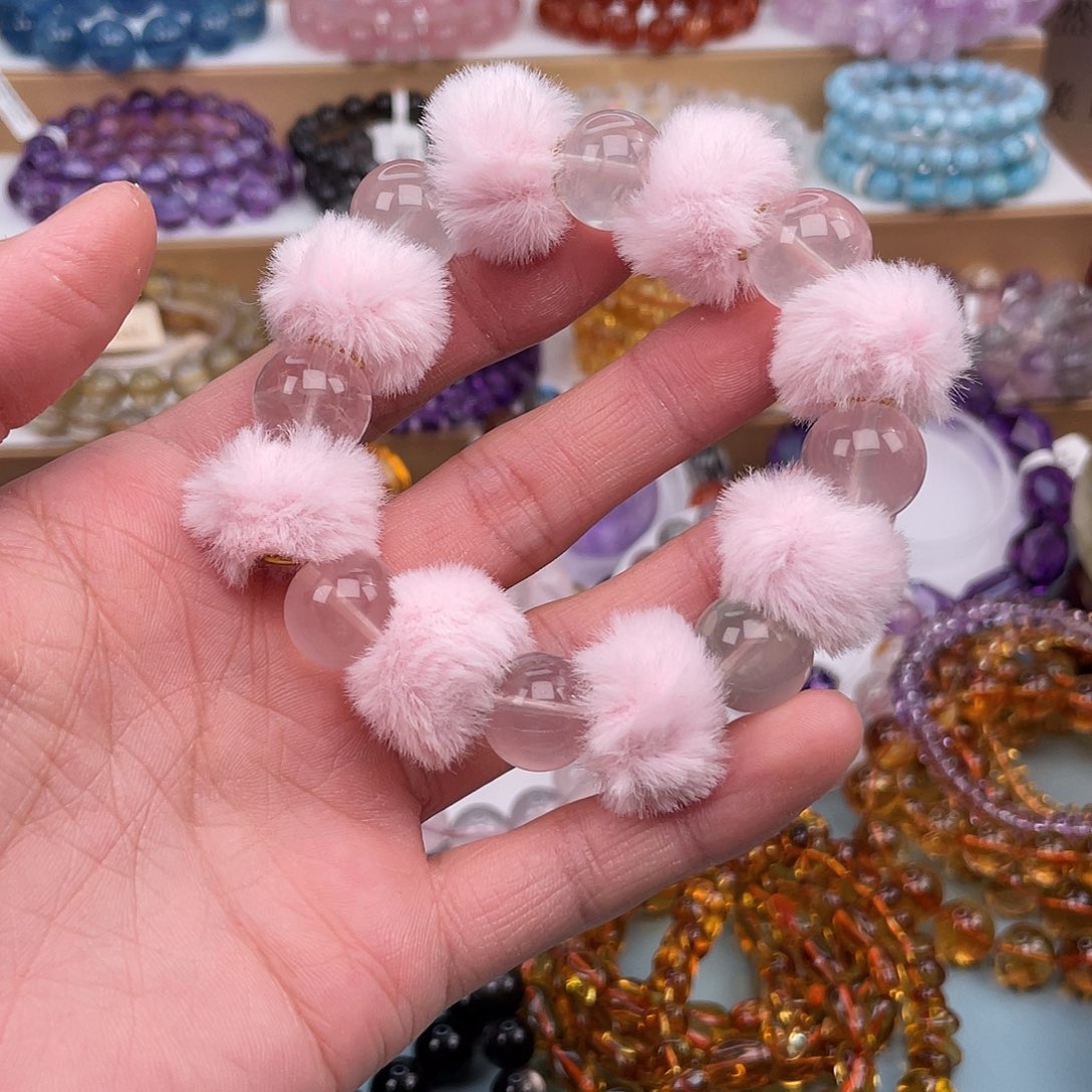 手链未镶嵌水晶粉水晶