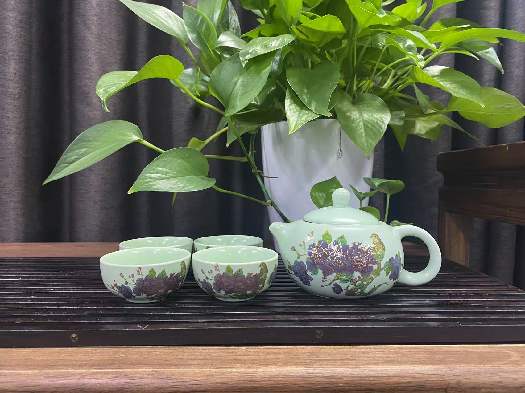 牡丹变色一壶四杯 -763（众）