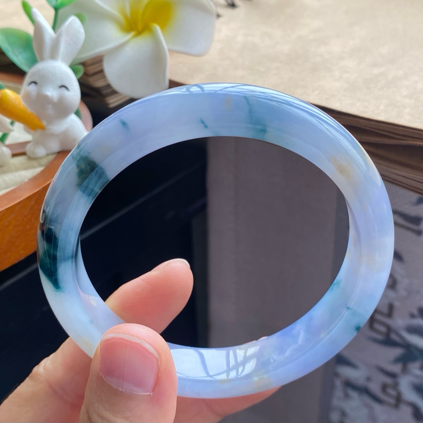 126盘紫色飘花镯13610号60-12.3-8.5 大圈口！翡翠手镯